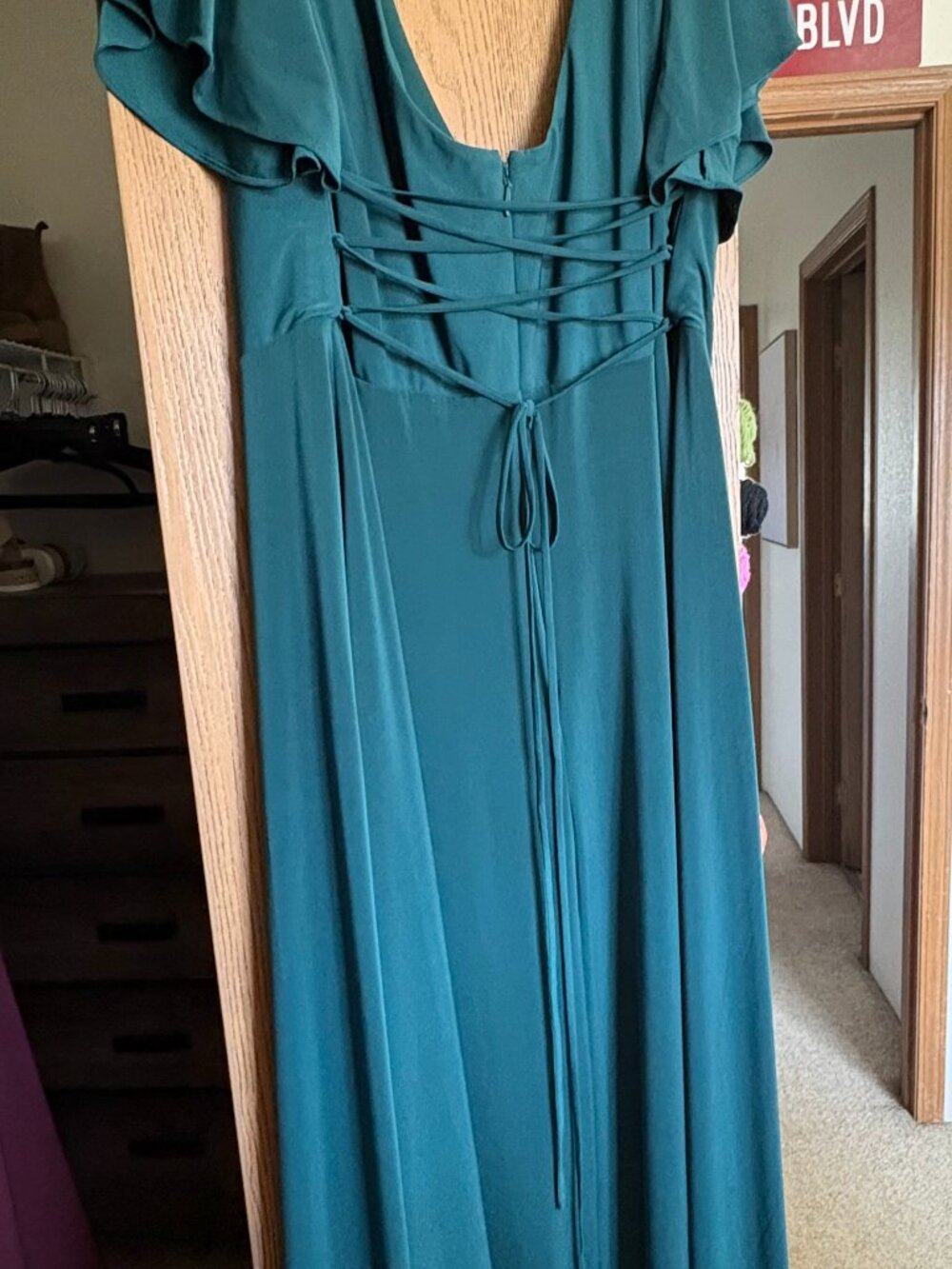 Azazie Pine Green Dress - Picture 2 of 4
